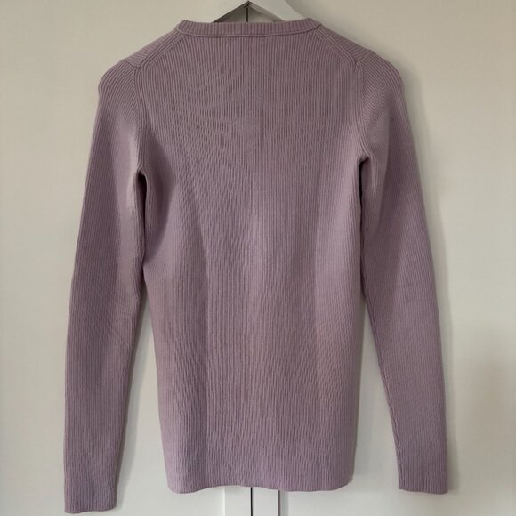 J.CREW stretch ribbed merino wool lavender sweater (size S) - Picture 6 of 9
